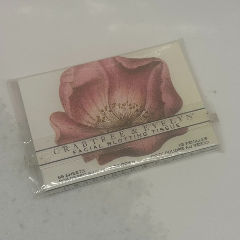 NEW - SEALED Crabtree & Evelyn Facial Blotting Tissue‎ 65 Powdered Sheets